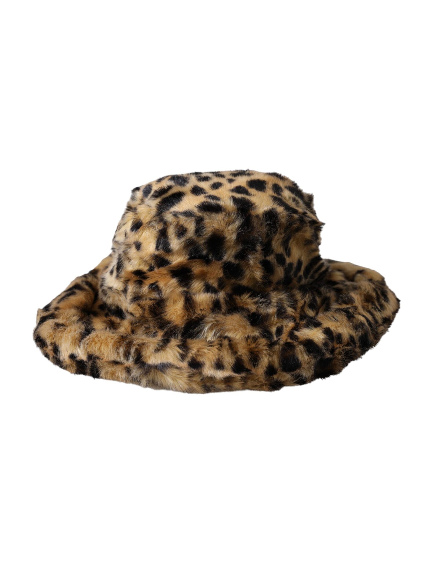 Dolce & Gabbana Brown Leopard Fur Women's Bucket Hat
