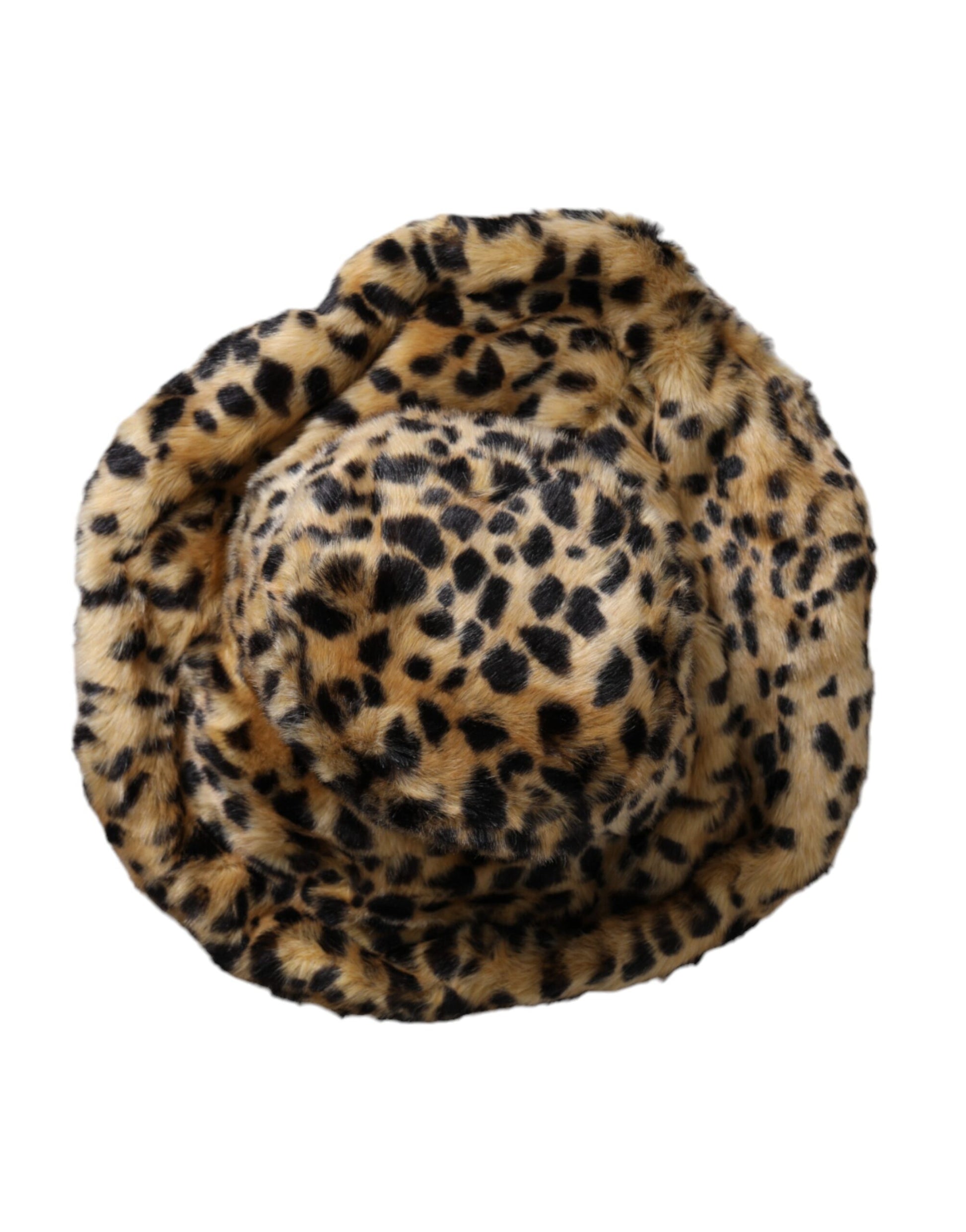 Dolce & Gabbana Brown Leopard Fur Women's Bucket Hat
