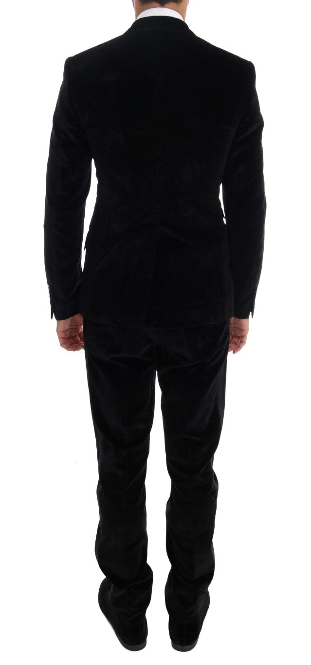  - Elegant Black Slim Fit Three-Piece Suit