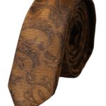  - Brown Floral 100% Silk Adjustable Men Tie