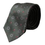  - Dark Gray 100% Silk Fantasy Adjustable Men Tie