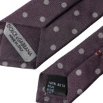  - Purple 100% Silk Polka Dot Adjustable Men Tie