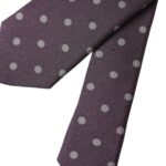  - Purple 100% Silk Polka Dot Adjustable Men Tie