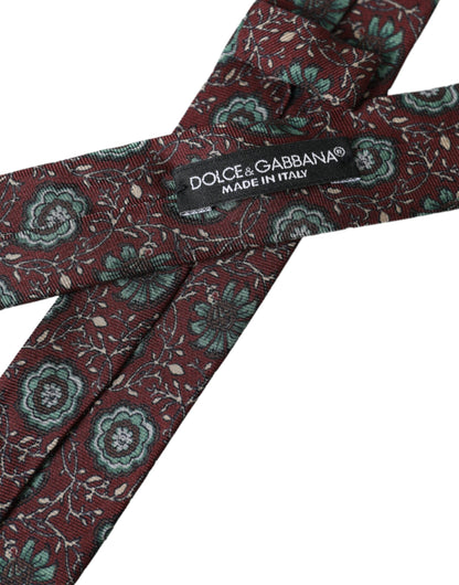  - Maroon Floral 100% Silk Adjustable Men Tie