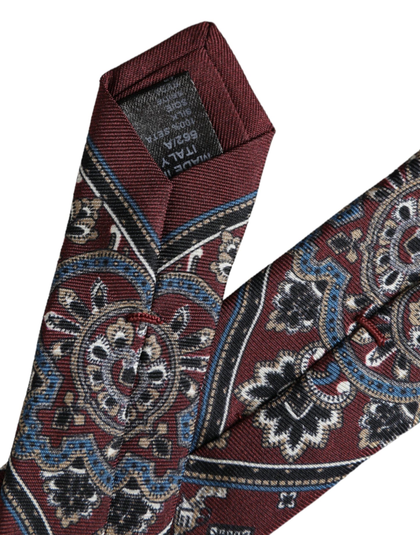  - Bordeaux Printed 100% Silk Adjustable Men Tie