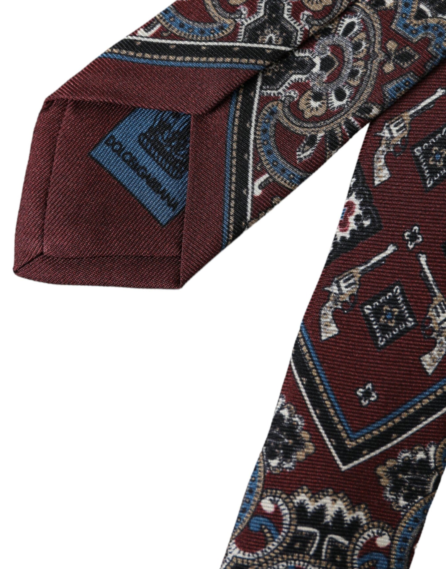  - Bordeaux Printed 100% Silk Adjustable Men Tie