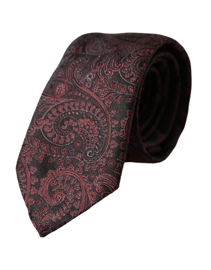 Bordeaux Patterned Silk Adjustable Men Tie by Dolce & Gabbana