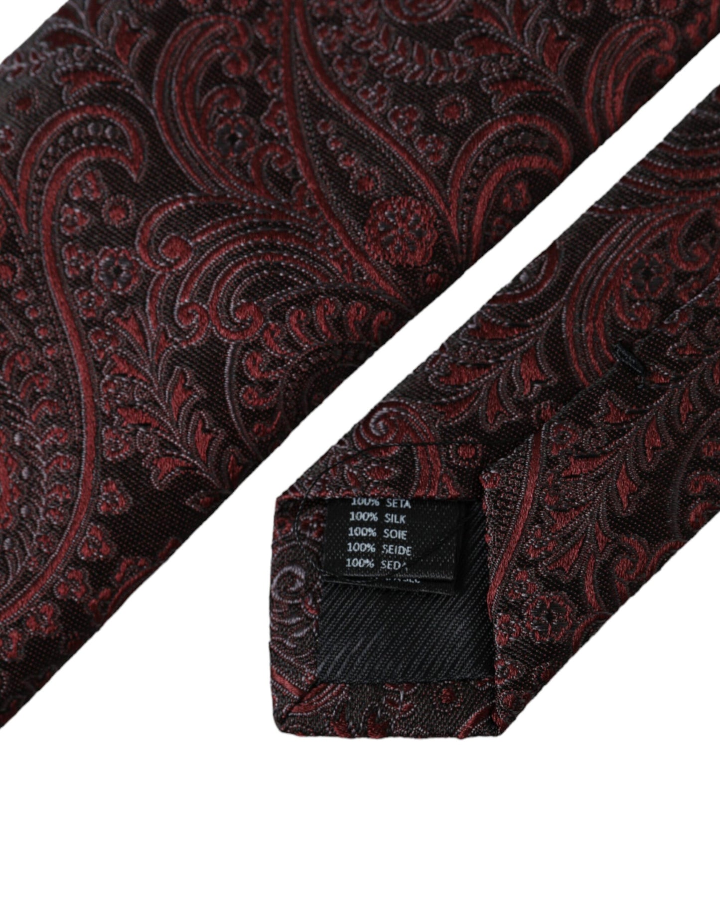  - Bordeaux Patterned Silk Adjustable Men Tie