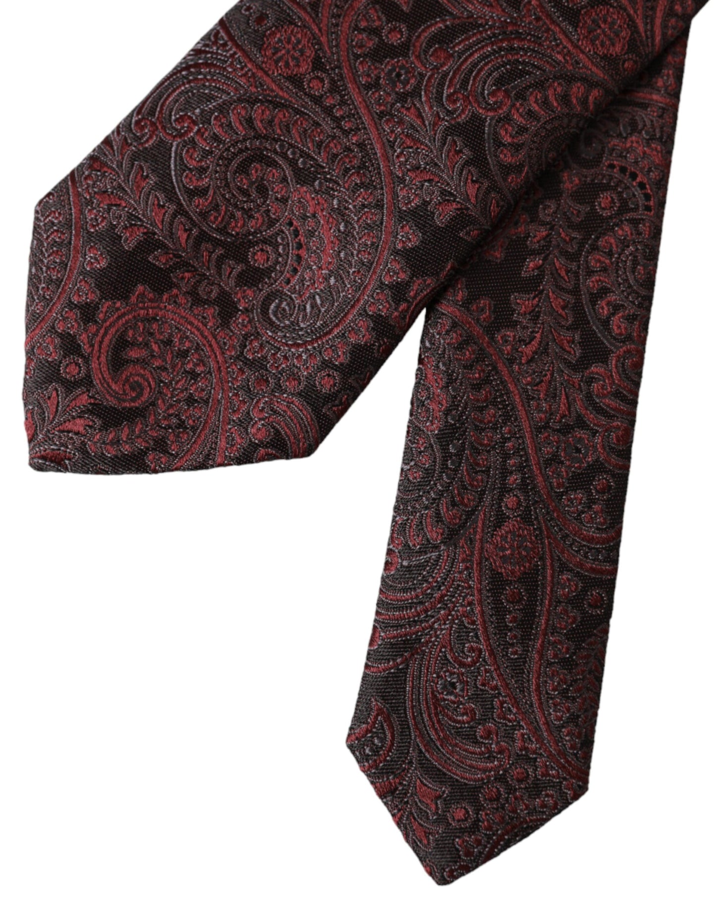  - Bordeaux Patterned Silk Adjustable Men Tie