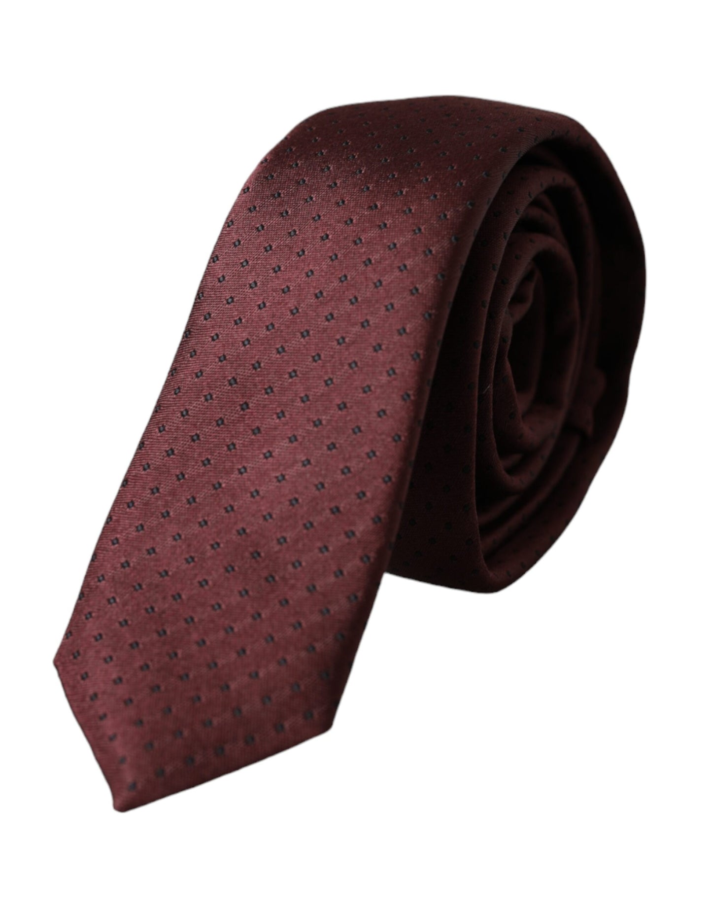  - Maroon Dotted 100% Silk Adjustable Men Tie