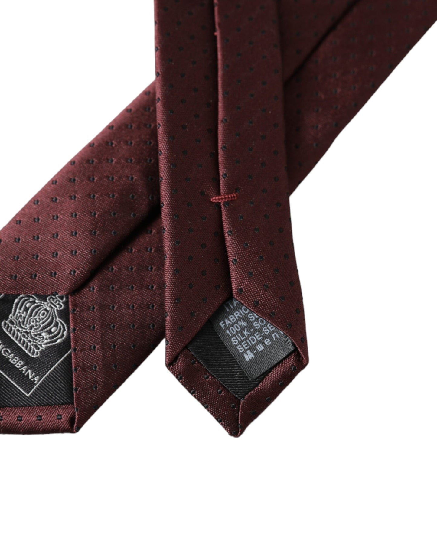  - Maroon Dotted 100% Silk Adjustable Men Tie