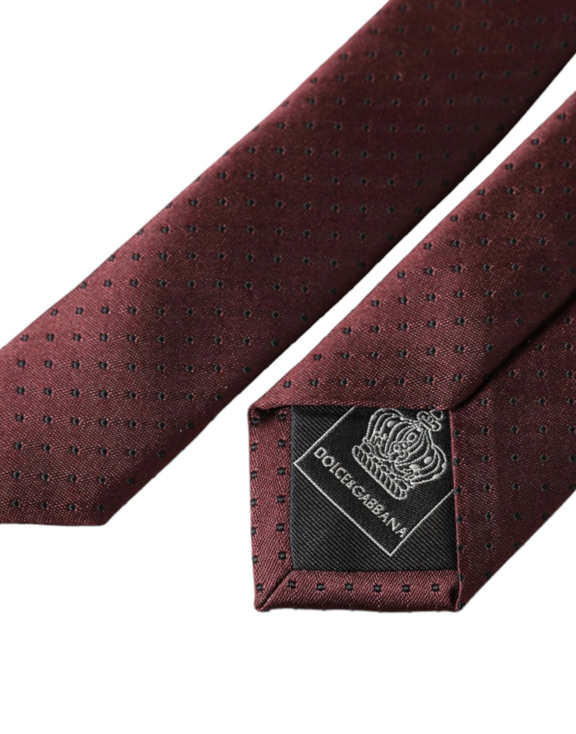 Maroon Dotted 100% Silk Adjustable Men Tie