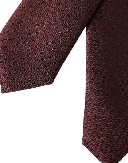  - Maroon Dotted 100% Silk Adjustable Men Tie