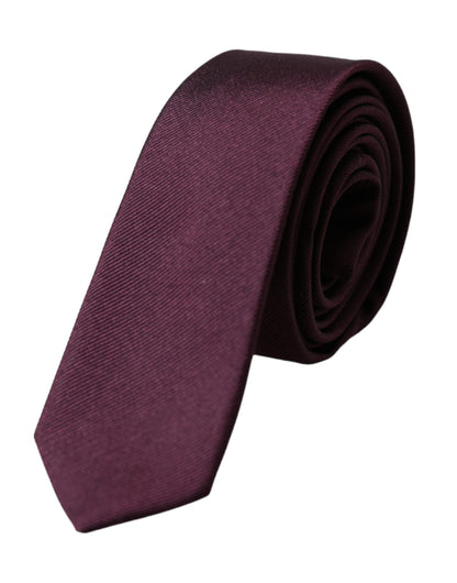 Bordeaux Solid 100% Silk Adjustable Men's Tie by Dolce & Gabbana
