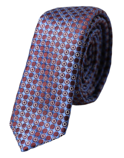  - Blue Purple Patterned Silk Adjustable Men Tie