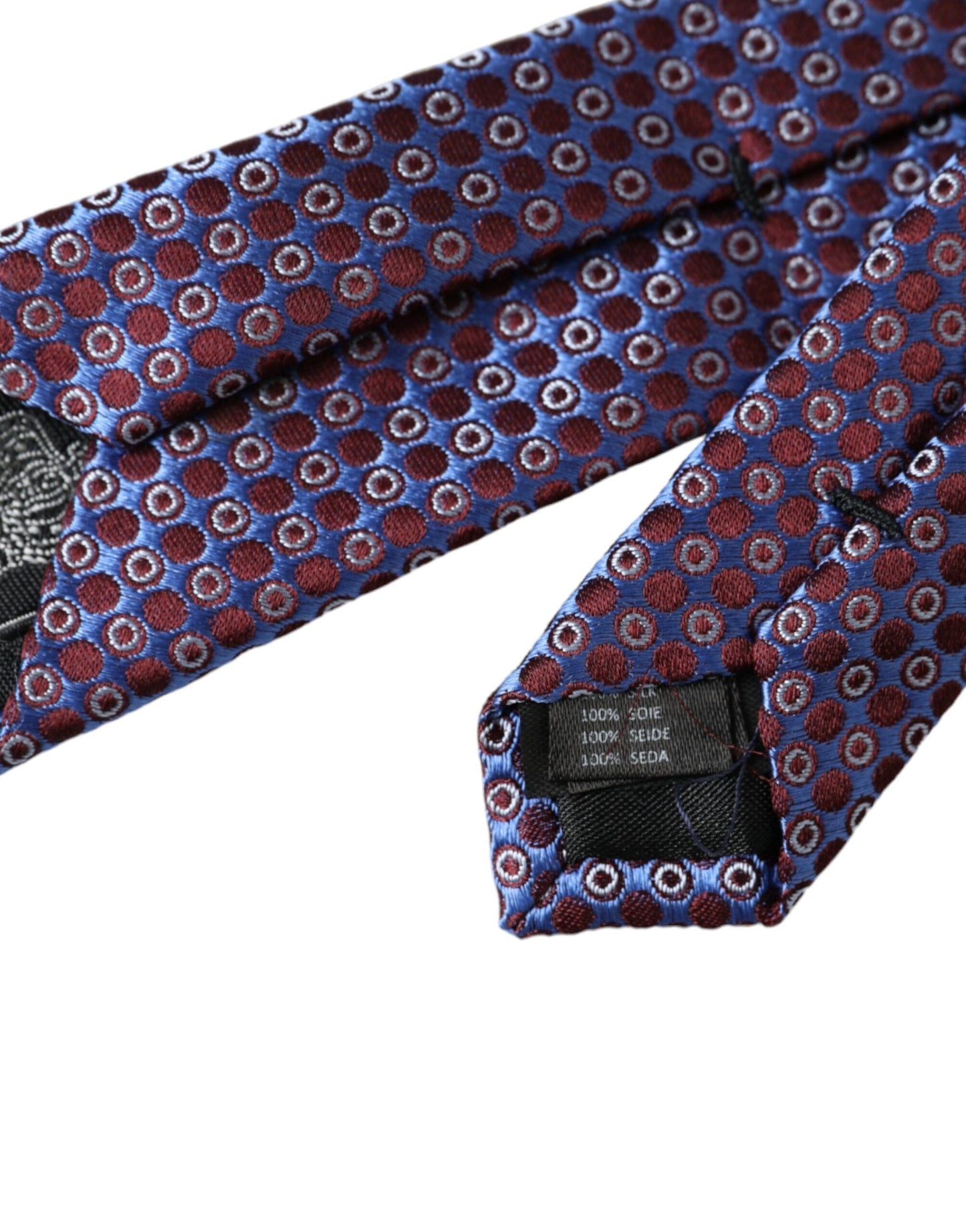  - Blue Purple Patterned Silk Adjustable Men Tie