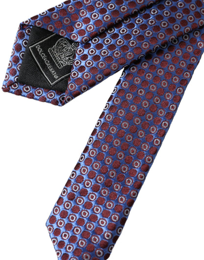  - Blue Purple Patterned Silk Adjustable Men Tie