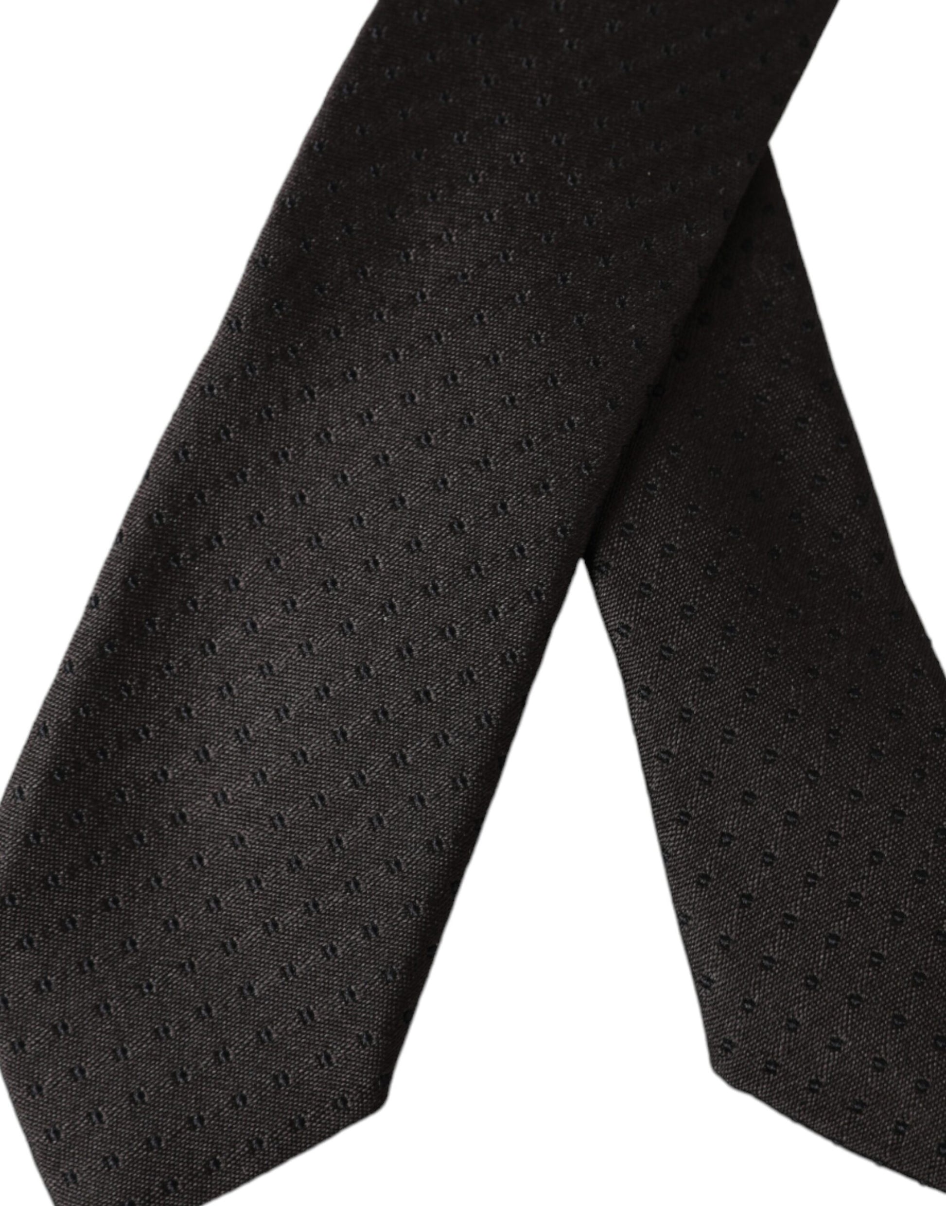 Black Patterned Silk Adjustable Men Tie