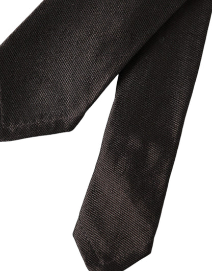  - Brown Solid 100% Silk Adjustable Tie