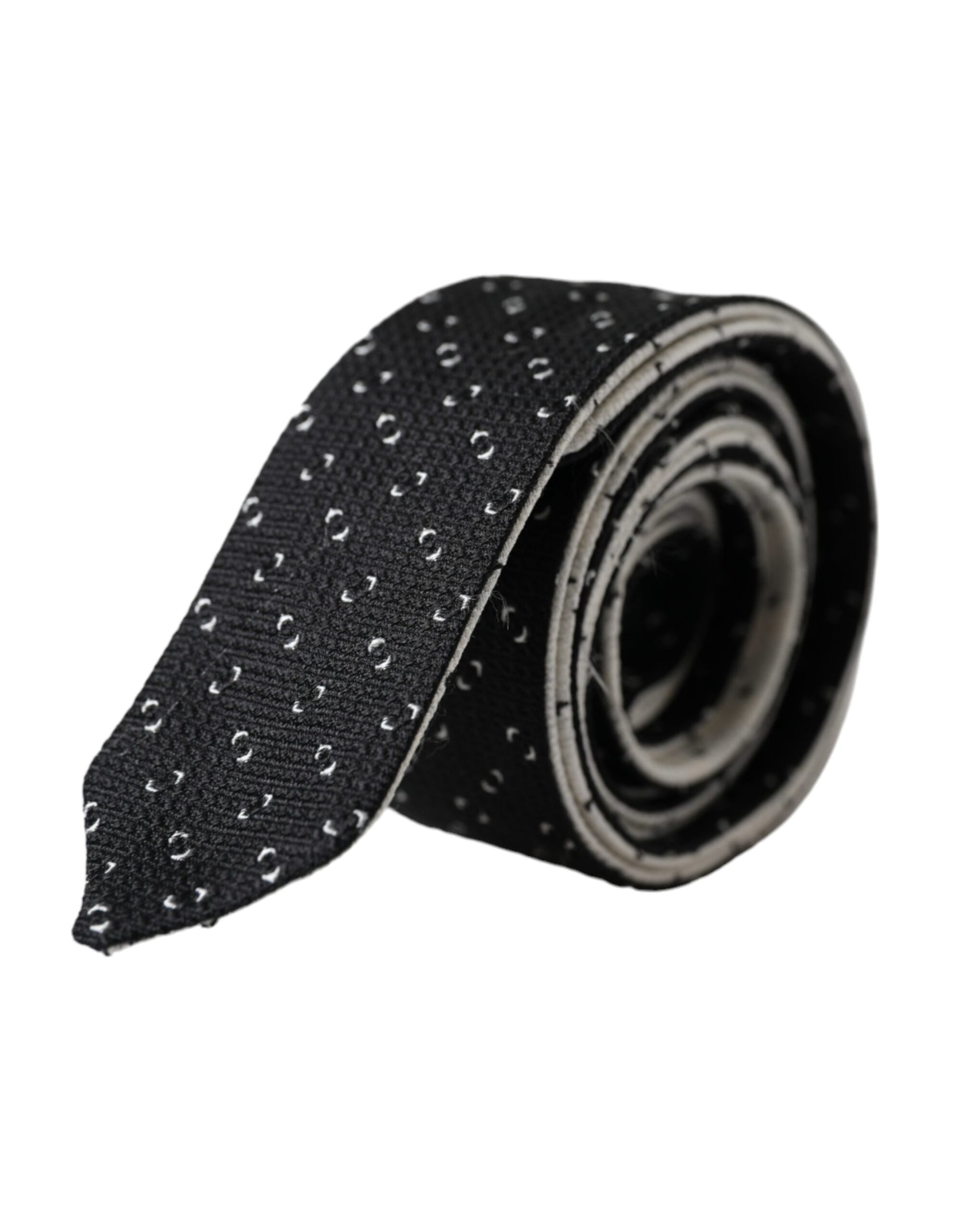 Dolce & Gabbana Black and White Patterned Adjustable Tie