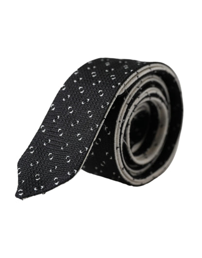 Dolce & Gabbana Black and White Patterned Adjustable Tie