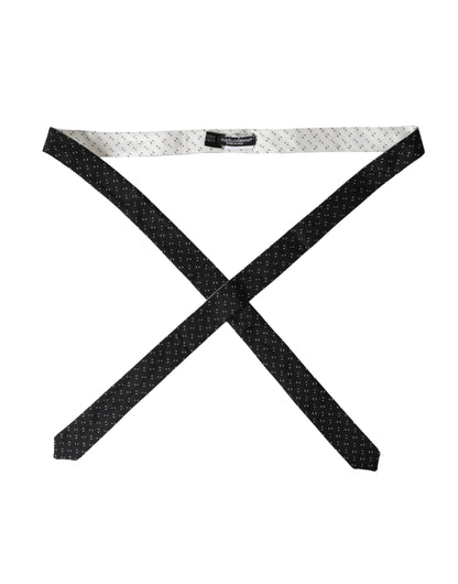  - Black White Patterned Adjustable Tie