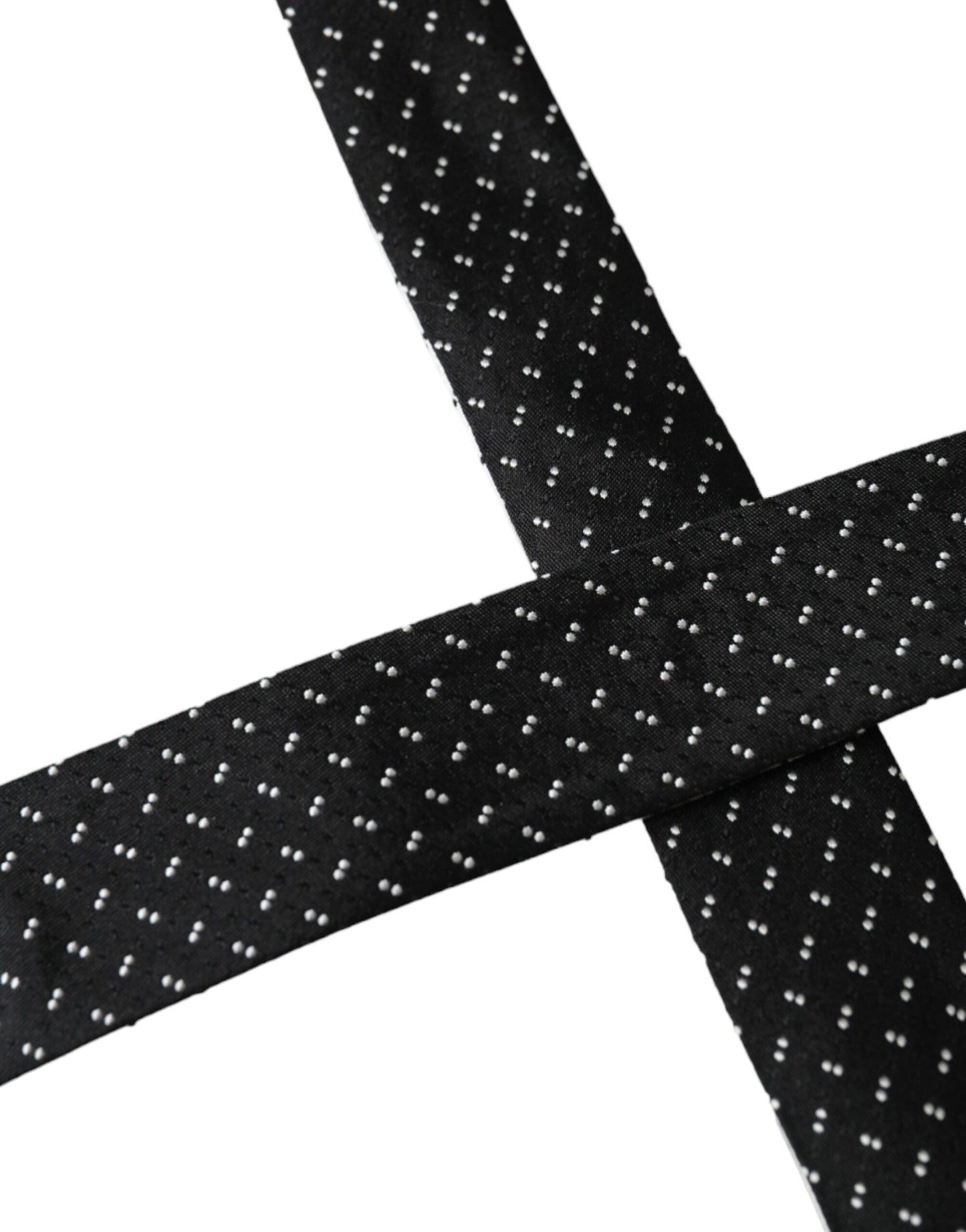  - Black White Patterned Adjustable Tie