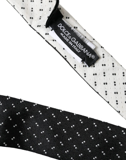  - Black White Patterned Adjustable Tie