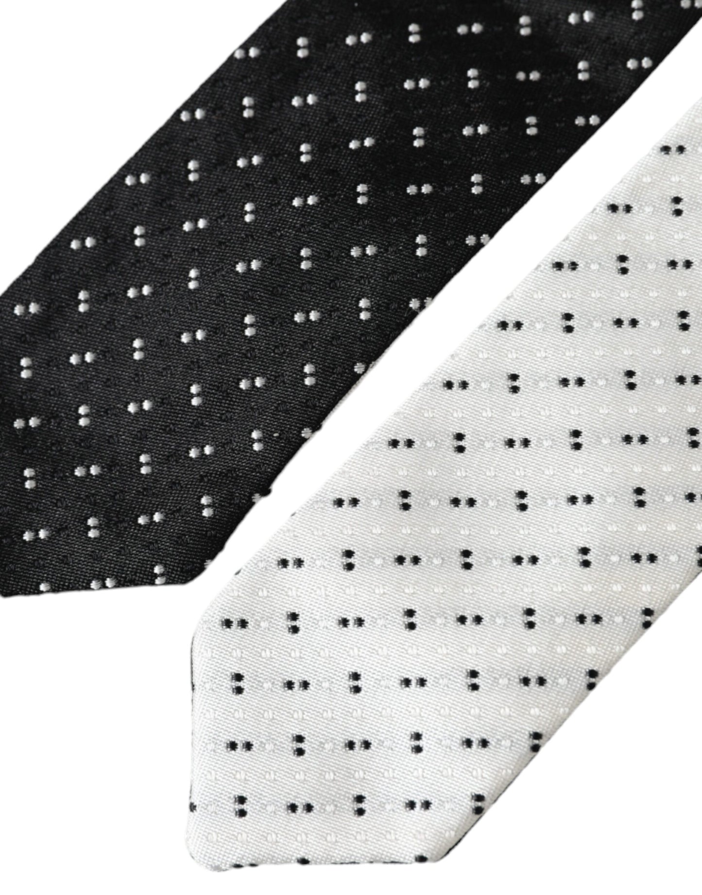  - Black White Patterned Adjustable Tie