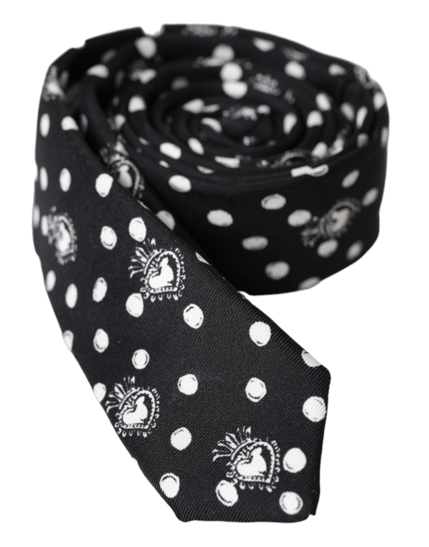  - Black Heart Polka Dot Adjustable Tie