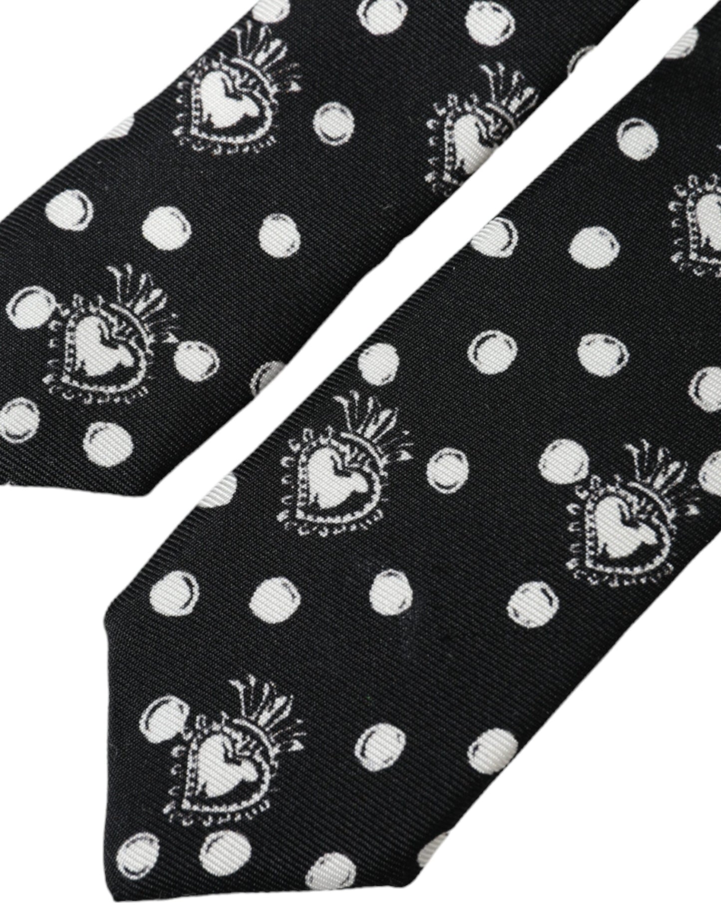  - Black Heart Polka Dot Adjustable Tie