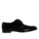 Black Calfskin Leather Derby Men Dress Shoes - The Luxe Alliance