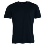  - Dark Blue Cotton Round Neck Short Sleeves T-shirt