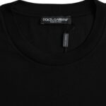 Black Cotton Round Neck Short Sleeves T-shirt - The Luxe Alliance