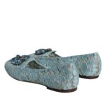  - Blue Lace Crystal Ballet Flats Loafers Shoes