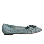  - Blue Lace Crystal Ballet Flats Loafers Shoes