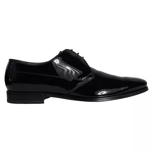  - Black Calfskin Leather Derby Men Dress Shoes