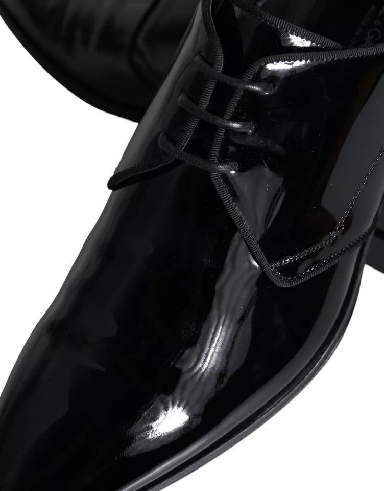  - Black Calfskin Leather Derby Men Dress Shoes