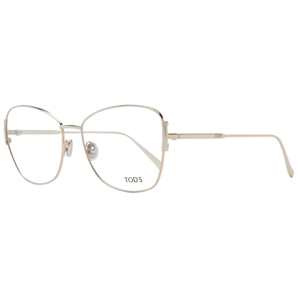 Tod's Gold Women’s Optical Frames – Full-Rim Butterfly Design, 56mm