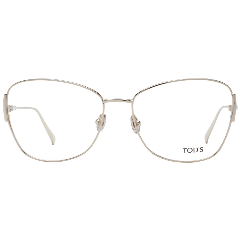 Tod's Gold Women’s Optical Frames – Full-Rim Butterfly Design, 56mm
