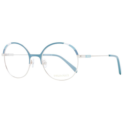 Emilio Pucci Turquoise Women’s Optical Glasses – Round Full-Rim, 51mm