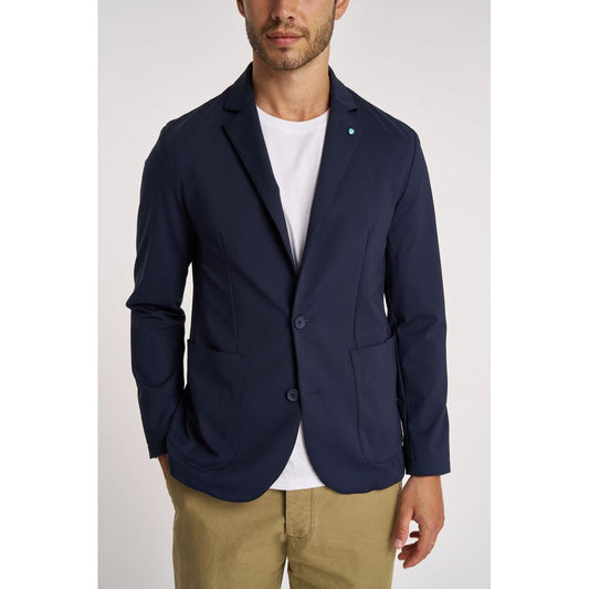 Blue Polyester Jacket - The Luxe Alliance