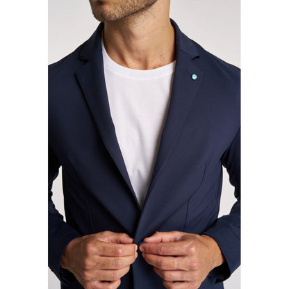 Blue Polyester Jacket - The Luxe Alliance