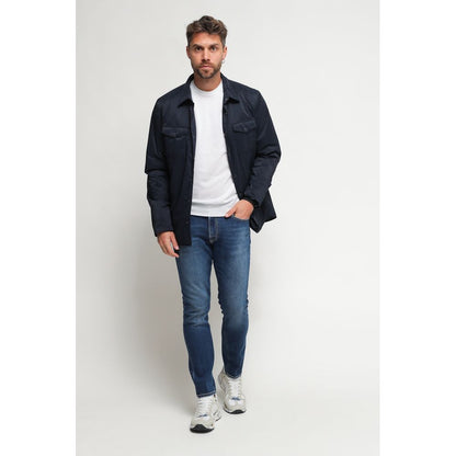 Blue Polyester Jacket - The Luxe Alliance