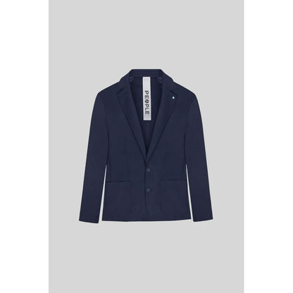 Blue Polyester Jacket - The Luxe Alliance