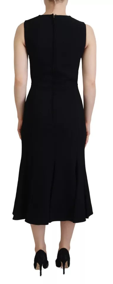  - Black Dress Sheath Flare Viscose Dress