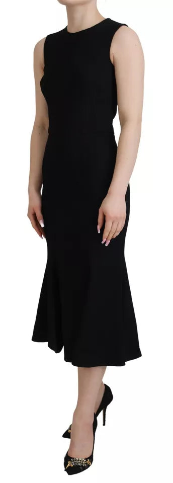  - Black Dress Sheath Flare Viscose Dress