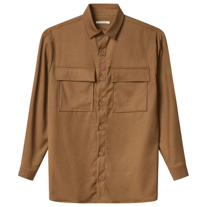  - Brown Polyester Shirt