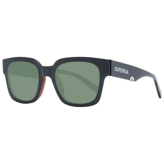 Sting Unisex Sunglasses – Black Full-Rim Frame, Green Lenses