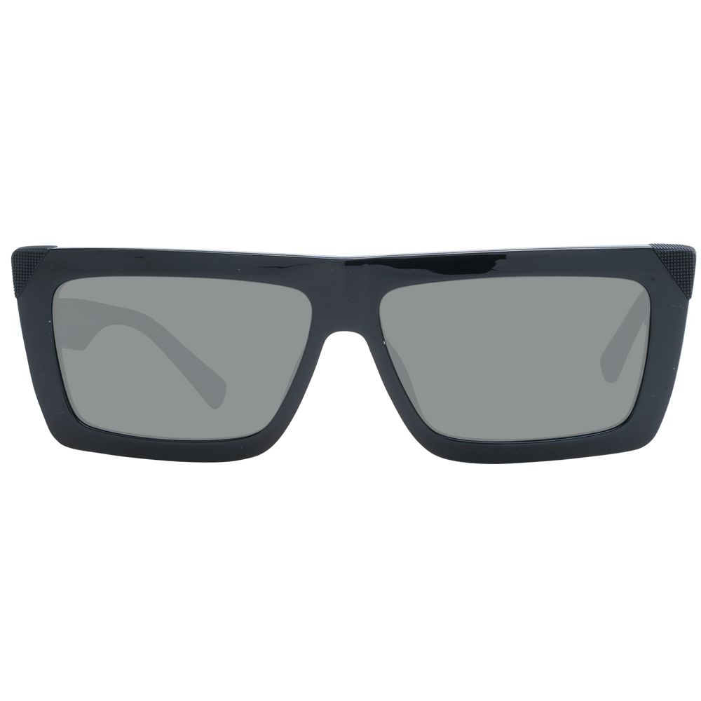 Sting Unisex Sunglasses – Black Rectangle Frame, Grey Gradient Lenses